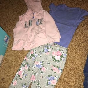 Pink & Blue Roses pant set
